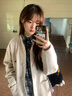若盼美式覆古針織夾克衛(wèi)衣外套女2025春秋季新款棒球服薄款外搭開衫款 淺灰色 M 100-115斤 曬單實拍圖