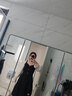 秋水伊人時尚設計感假兩件長袖連衣裙秋季新款收腰顯瘦中長裙 黑色 M 曬單實拍圖