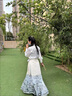 歐迪惠（Oudihui）馬面裙女春季2025新款夏季新中式連衣裙子女國(guó)風(fēng)漢服女裝日常套裝 套裝 M 曬單實(shí)拍圖
