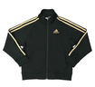 阿迪達(dá)斯 （adidas）兒童外套春季兒童開(kāi)衫戶外運(yùn)動(dòng)百搭立領(lǐng)外套  黑/金 140 曬單實(shí)拍圖