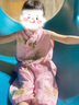 G.DUCKKIDS漢服女童棉綢套裝夏季2025新款洋氣時髦兒童新中式夏裝女寶兩件套 粉色漢服套裝 120 碼（身高100-110cm） 曬單實拍圖
