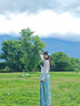 小野七天海邊度假風(fēng)套裝女夏設計感法式超仙掛脖抹胸上衣碎花半身裙兩件套 白色上衣+藍色半身裙 M （建議90-100斤） 曬單實(shí)拍圖