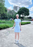 PHIGEER打羽毛球服女裝2025新款連衣裙夏裝高級感網球服跑步健身運動套裝 冰水藍裙 【送內襯短褲】 M 曬單實拍圖