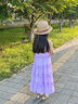 叮當(dāng)貓中大童女童無袖吊帶連衣裙夏季2025新款女孩洋氣休閑公主裙子夏裝 9598紫色-長裙 130 曬單實(shí)拍圖
