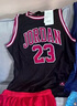 NIKE JORDAN 耐克AJ童裝男童23號籃球服背心2025夏季網(wǎng)眼透氣兒童衣服 正黑色 160 /80 【建議身高158-170cm】 曬單實拍圖