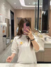 美式刺繡立體毛線小花軟糯短袖T恤女夏季2025新款設計感小眾上衣 白色 L 曬單實拍圖