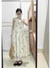 妙奕嘉無(wú)袖連衣裙裙子女夏季2025新款小個(gè)子氣質(zhì)印花長(zhǎng)裙顯瘦遮肚子韓版 花卉無(wú)袖連衣裙【杏色】 L 【建議110-120斤】 曬單實(shí)拍圖
