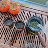 哈駱頓（HALODN）玻璃茶具套裝家用功夫茶具辦公室隔熱喝茶防燙耐熱泡茶壺高檔送禮 煙灰直覺壺7件套 【側(cè)鈕直覺壺+6個(gè)木環(huán)品杯】 曬單實(shí)拍圖