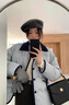 妍莉芬（yanlifen）小香風(fēng)羽絨棉服女裝2025冬季短外套女2025年新復古棉衣羽棉襖絨服 藍色 M 曬單實(shí)拍圖