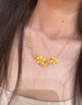 昂隆黃金999三生花項鏈女士足金花朵吊墜鎖骨鏈時尚生日禮物送女朋友 黃金999三生花項鏈  約6.81克 曬單實拍圖