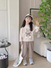 G.DUCKKIDS小黃鴨童裝女童套裝春秋款洋氣兒童衣服女寶寶秋裝卡通兔子兩件套 卡其色 90 (建議寶寶10-12公斤 24-36個 曬單實拍圖