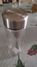 MINGHUI德國進口品質(zhì)玻璃杯鋼化防摔打不碎泡茶杯雙層高硼硅男士水杯印字 加厚款鋼本色(含杯套)ML 550ml 曬單實拍圖
