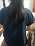 意枕上洋氣兩件套女夏季2025新款寬松顯瘦短袖襯衫闊腿短褲時尚套裝 藏青色 2XL 125-135斤 曬單實拍圖