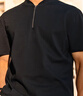 布先生廓形拉鏈門襟棒球領(lǐng)T恤男夏季簡約純色金屬小標(biāo)上衣ET16203清倉 鋼琴黑 XL (180) 曬單實(shí)拍圖