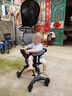 貝蒂龍兒童溜娃神器嬰兒四輪推車(chē)小孩手推車(chē)輕便可坐可折疊遛娃輕便推車(chē) 黑耐磨PU輪+筐+坐墊+遮陽(yáng)棚 曬單實(shí)拍圖