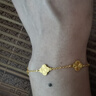 CRD克徠帝碎碎冰碎金金四葉草手鏈黃金足金實心5G送女友節(jié)日禮物 6g 曬單實拍圖