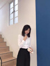 女襯衫職業(yè)正裝工作服抗皺免燙彈力白色長袖工裝商務襯衣LOOG定制 白色方領 38 /XL（110-120斤） 曬單實拍圖
