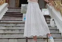 百圖betu女裝2025夏季新款半身裙白月光小白裙繡花蕾絲裙子女2504X09 白色 L 曬單實(shí)拍圖