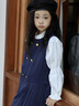 可英 GOWINBABY女童學(xué)院風(fēng)套裝連衣裙2025春秋女寶新款衣服女孩早春甜美洋氣春裝 藍色 140 cm 曬單實(shí)拍圖
