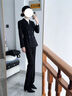 匆蒙黑色西裝西裝女輕奢小西服外套女面試商務(wù)通勤抗皺嗶嘰西裝女百搭 曬單實(shí)拍圖