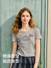 森馬（Semir）短袖T恤女短款字母花邊修身正肩2025夏鏤空提花上衣107425100097 曬單實(shí)拍圖
