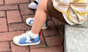 kids.ing寶寶帆布鞋春季休閑男童女小童兒童軟底鴛鴦鞋子 藍/米/紅色 26 曬單實拍圖