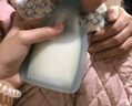 史維迪嬰兒輔食袋奶瓶硅膠軟勺寶寶擠壓式米糊果泥袋神器吸管母乳保鮮袋 【2只裝】珍珠白+活力橙 120ML 曬單實(shí)拍圖