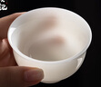 兮元記羊脂玉瓷主人杯單杯陶瓷茶杯普洱杯壓手杯個人專用喝茶品茗杯茶盞 青白玉瓷壓手杯【東方禮盒】 曬單實拍圖