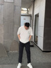 卡賓（CABBEEN）【超薄/寬松】印花男2024夏新款束腳黑色休閑長(cháng)褲 煤黑色01 XL /180/52 曬單實(shí)拍圖