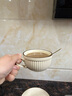 威爾基咖啡杯輕奢高級陶瓷拉花咖啡杯意式咖啡高檔家用杯碟馬克杯杯子 【套裝】米白 1個 曬單實拍圖