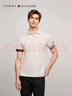 TOMMY HILFIGER【透氣舒適】夏季男裝珠地網(wǎng)眼撞色袖口修身短袖POLO衫JA239 米白色AWD XL （推薦：155-160斤） 曬單實(shí)拍圖