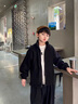 G.DUCKKIDS小黃鴨男童沖鋒衣三合一秋冬款中大童可拆卸外套兒童加絨風(fēng)衣夾克 黑色 150 (建議身高140cm 12-13歲)cm 曬單實(shí)拍圖