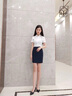 伊婭莎職業(yè)西裝裙女通勤OL工裝半身裙修身包臀工作裙商務正裝短裙一步裙 藍西裙(夏) M 建議90-100斤 曬單實拍圖