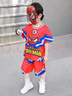 小咕嘟熊童裝男童童夏裝蜘蛛俠衣服兒童套裝短袖發(fā)光兩件套cosplay寶寶 藍色發(fā)光+面具 110 曬單實拍圖