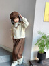 G.DUCKKIDS女童套裝春秋季2025新款洋氣兒童裝春裝時髦衛(wèi)衣女孩寶寶初春炸街 咖色aegieia 90 cm 曬單實拍圖