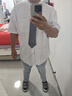 佐馬仕短袖襯衫男修身抗皺冰絲夏季男士白襯衫短袖職業(yè)大碼免燙襯衣男 DX2663白色斜紋 46 /7XL（205-220斤） 曬單實(shí)拍圖