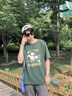 名創(chuàng)優(yōu)品（MINISO）t恤男短袖夏季男款山茶花綠色寬松衣服2025年新款重磅華夫格半袖 森林綠(大陽(yáng)光山茶) L /175(30天質(zhì)量問(wèn)題全額退) 曬單實(shí)拍圖