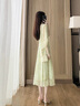 拉夏貝爾（La Chapelle）茶歇簡約風碎花連衣裙女2025夏季新款小個子高端收腰顯瘦V領a字裙 碎花 M 建議100-115斤 曬單實拍圖