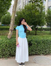 蘿美醬白色裙褲女夏季2025新款小個(gè)子a字半身裙高腰垂感休閑冰絲闊腿褲 白色裙褲 M 曬單實(shí)拍圖