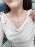 伊燦通體銀單顆仿珍珠吊墜項鏈女輕奢氣質高級感鎖骨鏈2025年新款頸鏈 通體銀單顆珍珠項鏈 曬單實拍圖