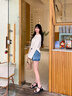 卓詩尼粗跟涼鞋女2025新款夏季法式珍珠水鉆絕美仙女風配裙子一字帶女鞋 米白色 37 曬單實拍圖