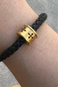 中國黃金（CHINA GOLD）黃金轉(zhuǎn)運(yùn)珠男女款足金刺青信念皮繩3D硬金路路通金珠手鏈黑繩 信念轉(zhuǎn)運(yùn)珠【大號(hào)-黑色皮繩】約1.41g 18cm 曬單實(shí)拍圖