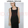 UR2025秋季新款女裝簡(jiǎn)約休閑后開(kāi)衩修身連衣裙UWJ750028 黑色 (偏長(cháng)) M 曬單實(shí)拍圖