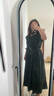 無(wú)印良品（MUJI） 女式強捻法國袖連衣裙女裝裙子長(cháng)裙25年夏季連身裙 BC2LMC5S 深綠色 M (160/84A) 曬單實(shí)拍圖