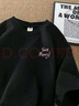 OEMG 刺繡重磅短袖t恤男夏季美式復(fù)古男款衣服潮牌半袖情侶百搭體恤衫 黑色 3XL [建議150-165斤] 曬單實(shí)拍圖