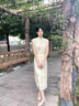 初蟬衣事新中式連衣裙2025夏季新款氣質(zhì)收腰立領(lǐng)改良旗袍茶服國風女裝 黃色 S （現(xiàn)貨） 曬單實拍圖