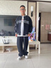 李寧拉鏈外套復(fù)古連帽開衫春季校園風(fēng)男女款印花衛(wèi)衣AWDU857 曬單實(shí)拍圖