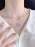 摩卡美鉆18K金鉑金河南人工人造培育鉆石馬眼水滴滿(mǎn)鉆四葉草鎖骨項鏈套鏈 鉑金吊墜+鉑金鏈/培育鉆/證書(shū) 總約10分 曬單實(shí)拍圖