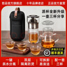 哲品派杯便攜式茶具單人泡茶杯茶水分離杯神器旅行快客杯辦公室飄逸杯 叢林綠3.5派杯+分享壺+3小杯 曬單實(shí)拍圖