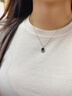 HKHL 925銀祖母綠項鏈女士寶石吊墜高級感鎖骨鏈七夕情人節(jié)禮物送女友 祖母綠寶石項鏈 曬單實拍圖